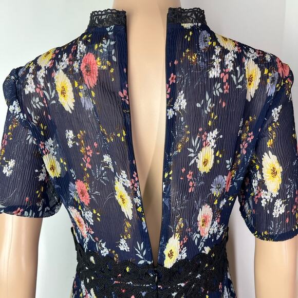 Anthropologie x Foxiedox Andora Floral Print Sheer Smocked Short Dress - Picture 9 of 13